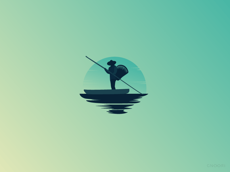 Fisherman fisherman illustration illustrator logo sea sunset