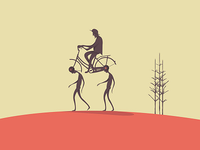 Bicycle bicycle conceptual human illustration minimal mental move slavery tree