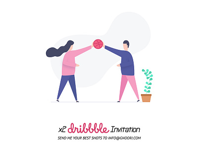 x2 Dribbble Invitation community dribbble dribble illustration invitation invite material illustration x2