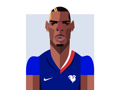 Paul Pogba character coffee football france french geometric geometry hustle illustration illustrator manchester united paul pogba pogba rooster soccer
