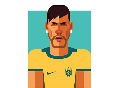 Neymar Jr barcelona brazil character coffee design dribbble football geometric geometry hustle illustration illustrator neymar neymar jr nike paris portrait psg soccer vector