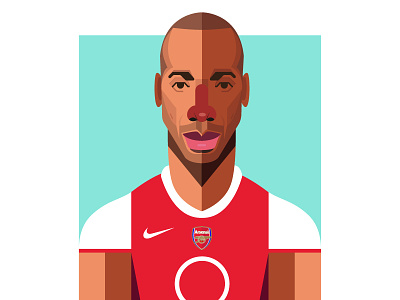 Thierry Henry arsenal barcelona character coffee design dribbble football france french geometric geometry henry hustle illustration illustrator nike portrait premier league soccer thierry henry