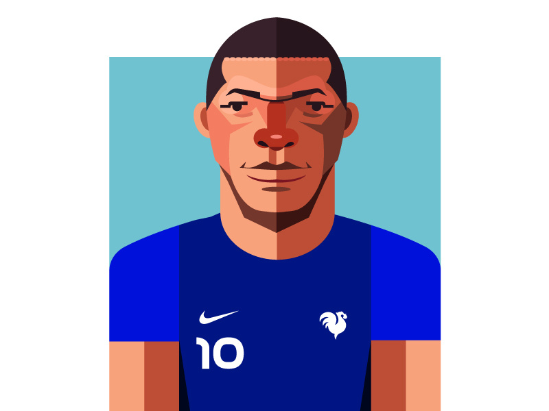 Kylian Mbappe mbaappe geometry geometric france vector portrait nike geometric soccer logo geometry football dribbble design illustrator hustle coffee character illustration