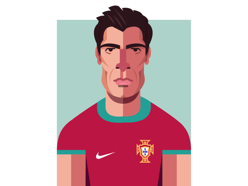 Luis Figo real madrid figo portugal vector portrait forsale nike barcelona geometric soccer logo geometry football dribbble design illustrator hustle coffee character illustration