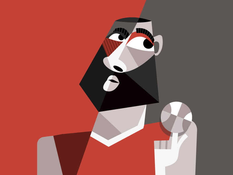 James Harden basketball nba james harden vector portrait nike geometric geometry dribbble design illustrator hustle coffee character illustration