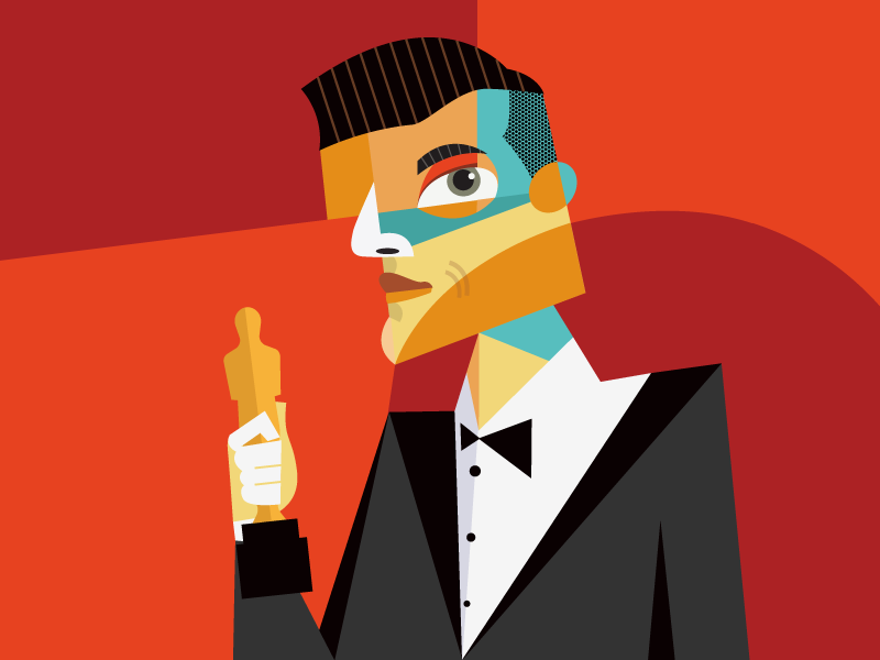 When Rami Malek Won The Oscar designs art malek rami cubism vector portrait geometric geometry dribbble design illustrator hustle coffee character illustration
