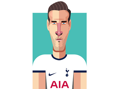 Harry Kane character design football geometric geometry illustration illustrator portrait soccer tottenham vector