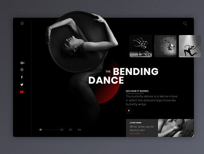 The Bending Dance Web Concept dance design designer page ui uidesign ux uxui web webdesign webdesigner website website concept website design