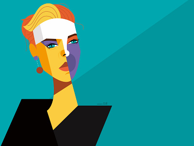 Scarlett Johansson actor character cubism design dribbble geometric geometry illustration illustrator portrait scarlett johansson vector