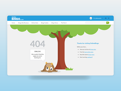 404 Page - 'Owl-ch!' 404 404 page flat design illustration owl vector web design
