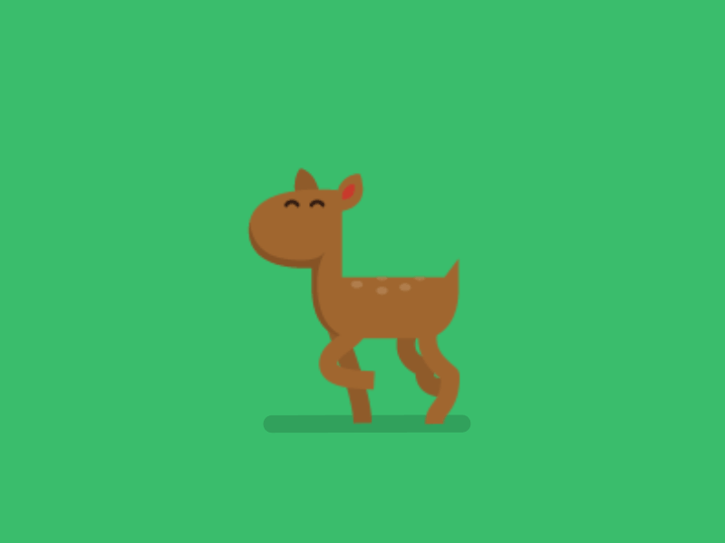 Happy Deer! after effects animal animation cartoon cute deer happy illustration practise run trot