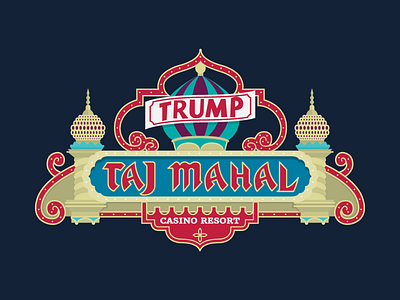 Trump Taj Mahal donald trump flat design illustration sign taj mahal trump