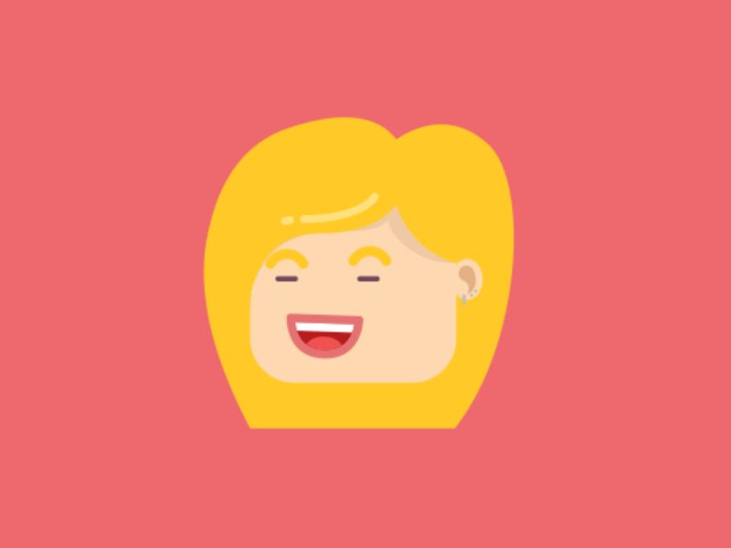 Just a floating head... after effects animation flat design girl happy head turn rig illustration practise