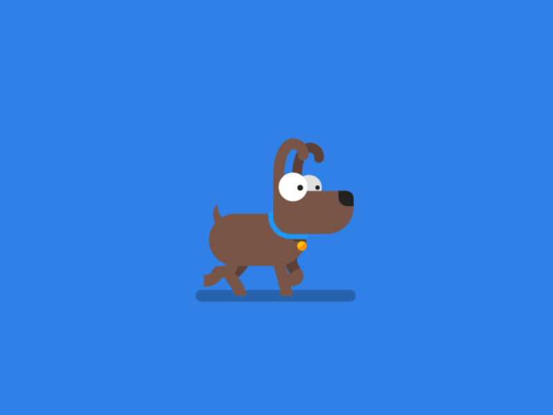 Dog Walk animation cute dog practice walk walking