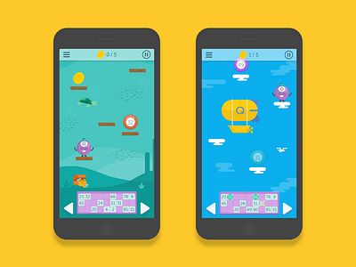 Q-jump Mini Game Concept bingo concept development flat design game game design illustration jump platform