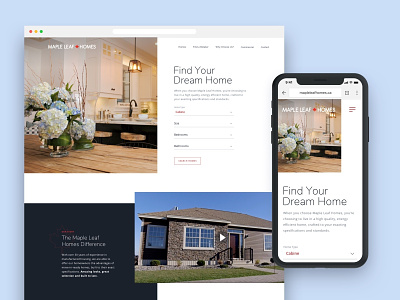 Maple Leaf Homes – Site Design mobile real estate realty responsive ui web design