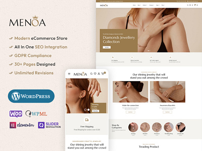 Menoa - Complete Jewelry & Imitation eCommerce Store Development