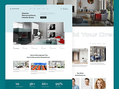 Architect Studio - Modern Agency Landing Page Portfolio Showcase