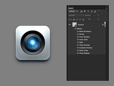 One Layer Style Camera - PSD camera icon layer one photoshop psd style