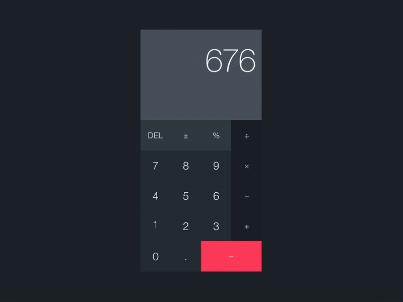 Simple Calculator Animation Made with Invision Studio animation app calculator dailyui invisionstudio materialdesign productdesign ui ux