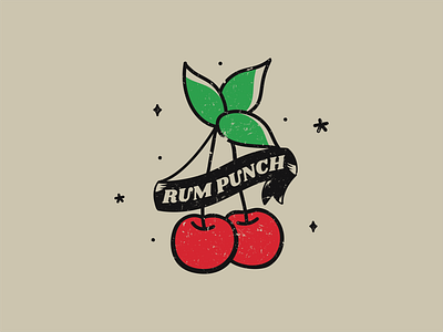Royal American's Rum Punch american charleston cherries illustration southcarolina stars tattoo the royal american traditional tshirtdesign typography vector