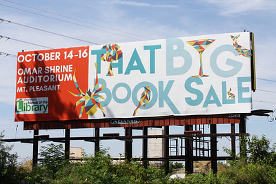 That Big Book Sale Billboard billboard books booksale charleston design illustration library mountpleasant signage thatbigbooksale typography vector