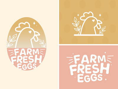 Farm Fresh Eggs branding chickens eggs farm fresh farming graphicdesign identity illustrator logo patterns