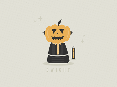 Dwight the Robot design dwight halloween illustration pumpkin robot schrute season spooky the office typography vector weeklywarmup