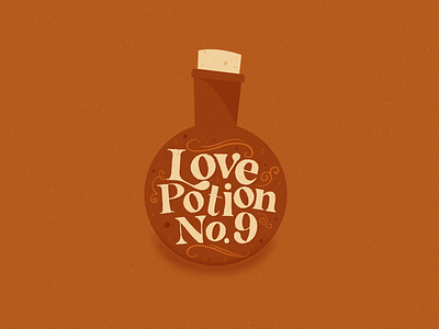 Love Potion No. 9 - The Searchers bottle halloween illustration lettering love potion lyric music potions spooky the searchers typography vector witchy