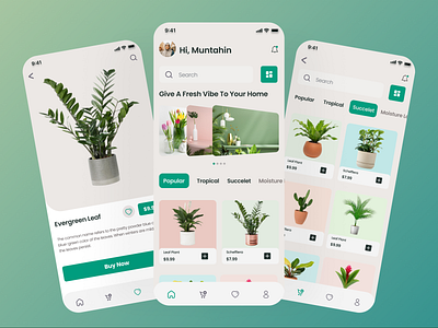 Plant Store Mobile App android application green ios leaf mobile app mobile plant store pixency academy plant app ui ui ux