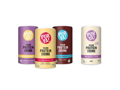 PUR YA! Vegan Protein graphic design packaging vegan protein