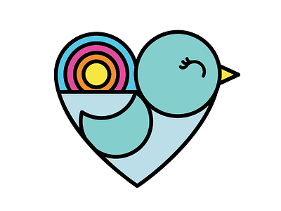 Spread The Love Non-Profit Icon bird blue branding free heart hope illustration logo love nature sun sunset