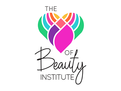 The Heart of Beauty Institute Logo beauty branding design free heart hope icon illustration logo love nature pink rainbow