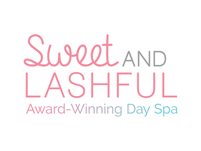 Sweet and Lashful branding illustration lashes logo pink spa logo sweet