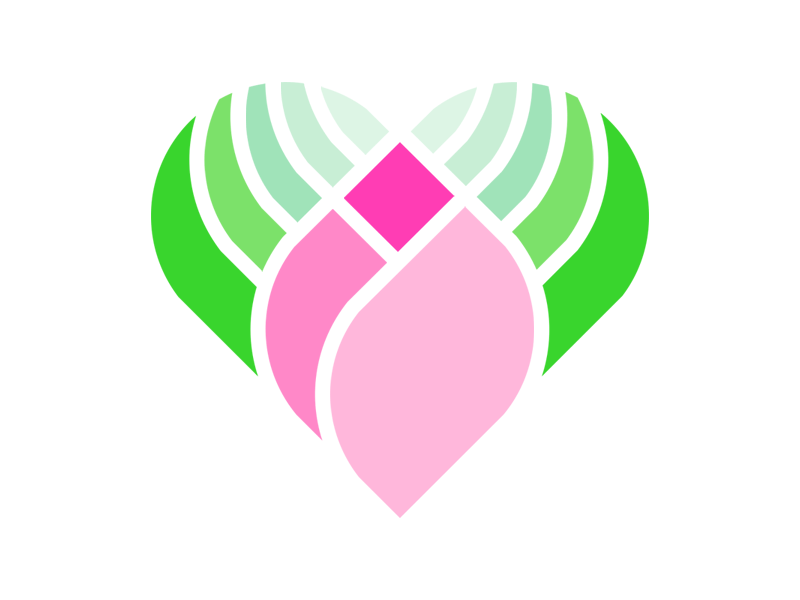 Heartbeat Icon beauty branding design free green heart heartbeat illustration love nature pink