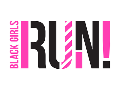 Black Girls RUN! branding clothing clothing label fashion logo pink run typogaphy vector