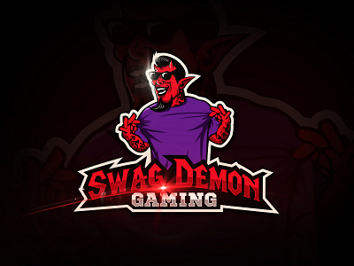 Swag Demon Gaming demon design devil esports gaming logo mascot red swag vector