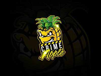 Crime Apple apple crime design logo pineapple