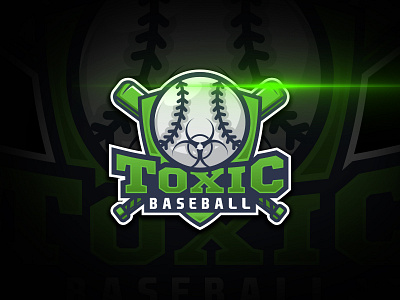 Toxic Baseball - Logo Design baseball green majorleague toxic