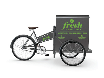Fresh Since 1999 Juice Bike design graphic design industrial design juice bike restaurant signage typography vehicle