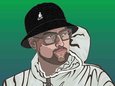 Pengeah Portraits adobe design digital green hip hop illustration music