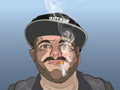 Hotrox Portrait adobe blue design digital hip hop illustration music