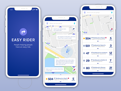 Easy Rider app branding design minimal minimalist typography ui user centered design user research ux ux design