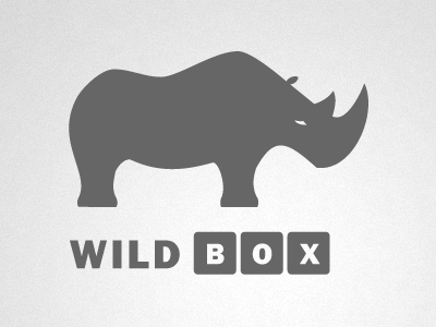 Wild Box box brand brand mark branding clean identity logo logo design logo mark mark portfolio rhino rhinoceros wild wildlife