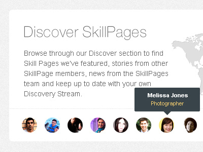 SkillPages Discover circle circular profile photos clean crisp discover global map minimal pages skill skillpages tag