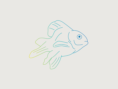 Dead Guy blue design drawing fish goldfish gradient graphic design green illustration line art