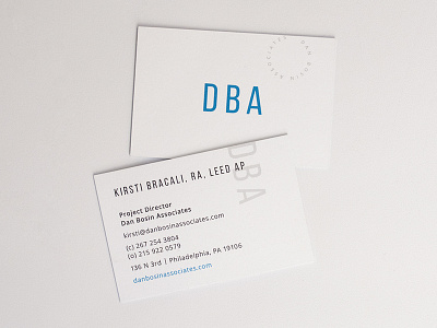 DBA Business Cards blue business cards business cards design design graphic design grey minimal
