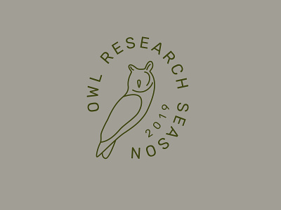 Owl Research Season graphic design green iconography illustration logo owl typography