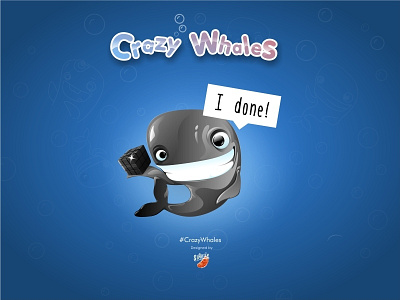 Character of CrazyWhales art character characterdesign crazywhales illustration stickers whale