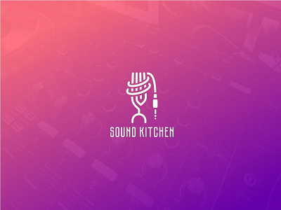 Sound Kitchen Logo art branding desig illustration logo vector